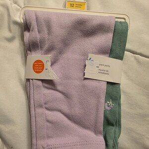 Brand new carter's baby girl legging pants set 2 size 12 months spring Easter